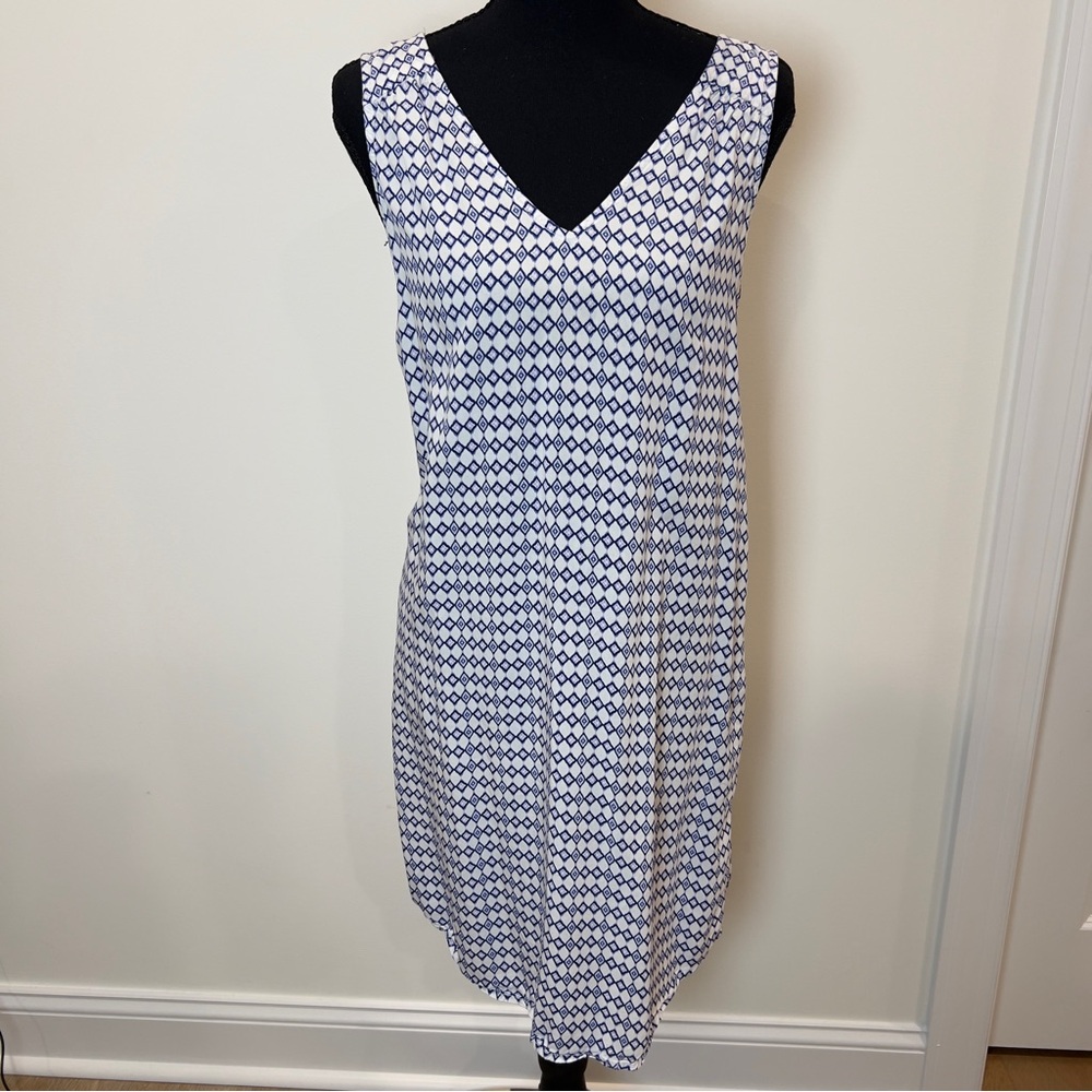 GAP Blue and White Geometric Mini Sundress Dress Extra Small